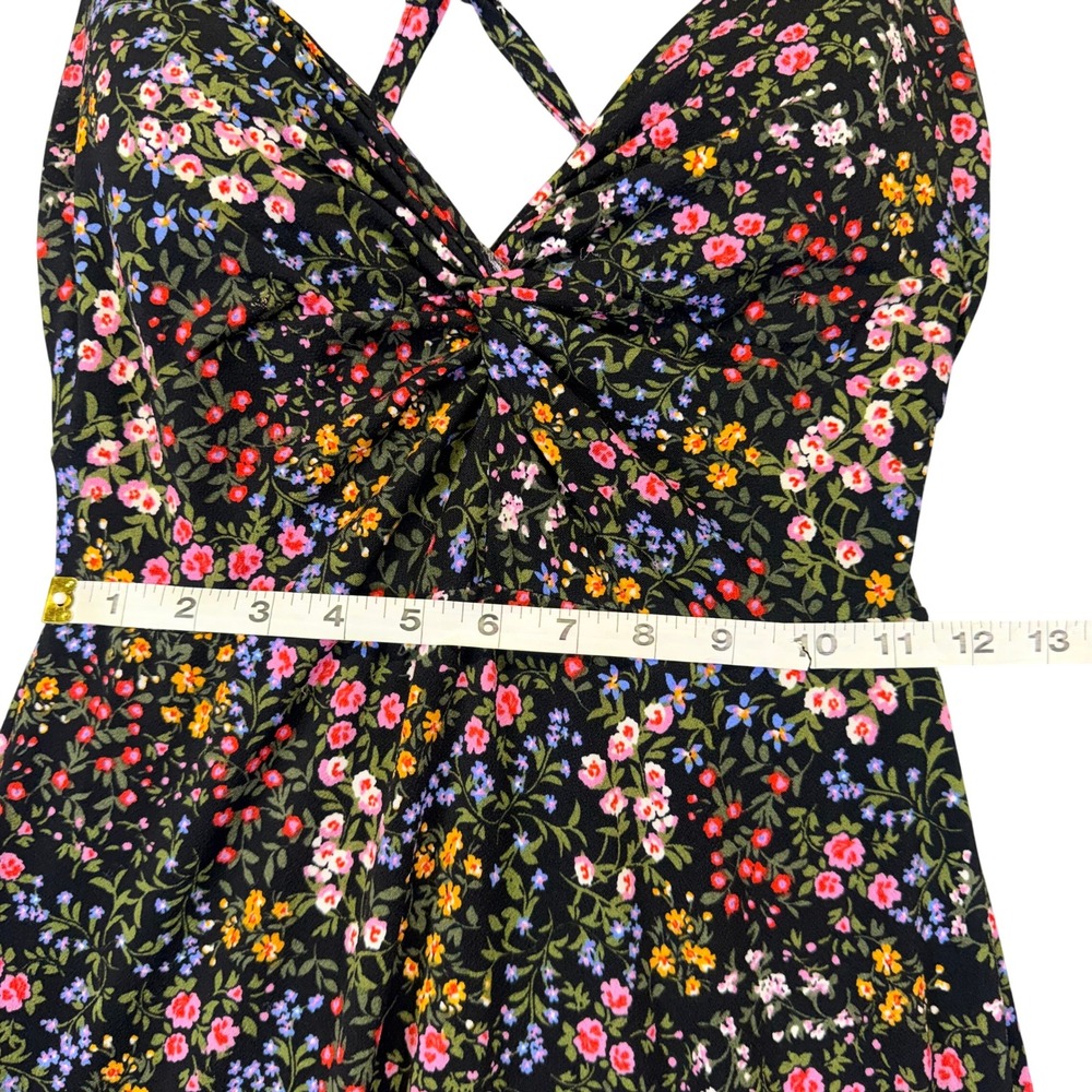 Y2K Floral Maxi Dress Twist Front Boho Cottagecore Whimsigoth Coquette Fairycore - Picture 3 of 11